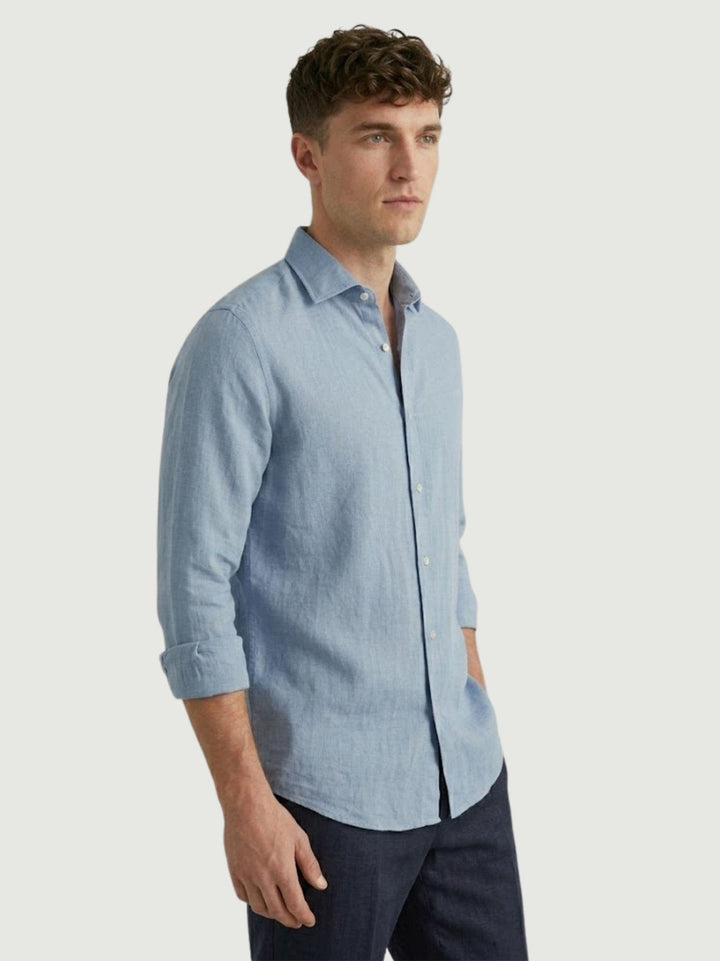 camicia in lino celeste 30 09 ANDREA MORANDO 