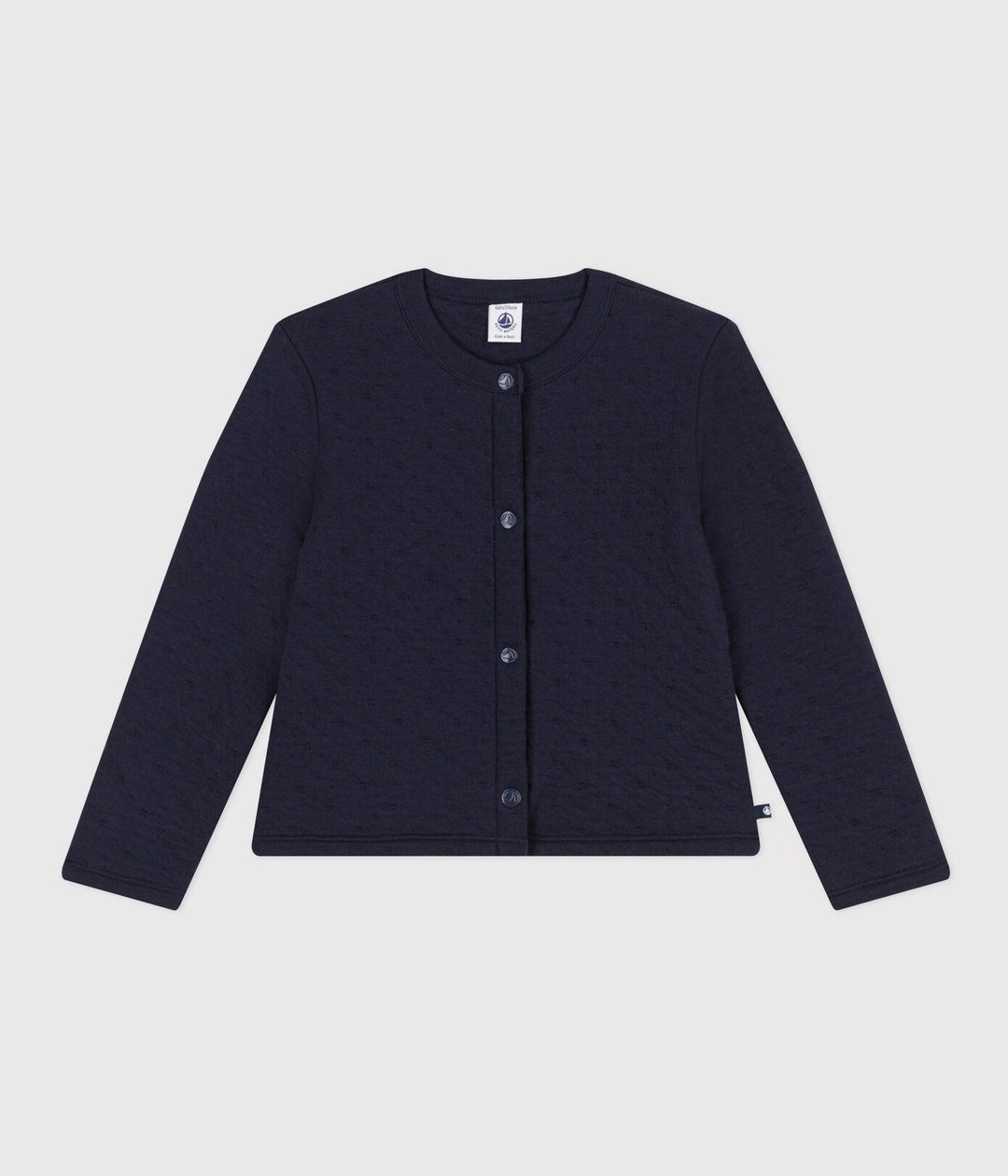 CARDIGAN IN TUBIQUE TRAPUNTATO BAMBINA A08DH 01 PETIT BATEAU 