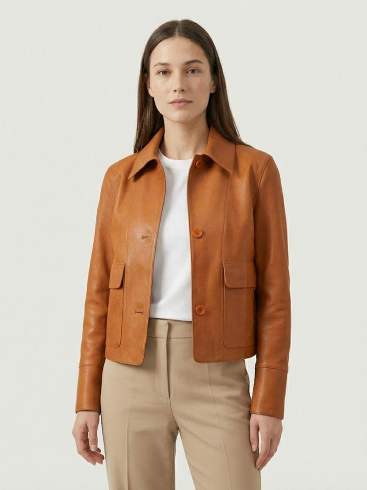Giacca Malaga in nappa bonded terracotta MALAGA 53 JACK LEATHER 