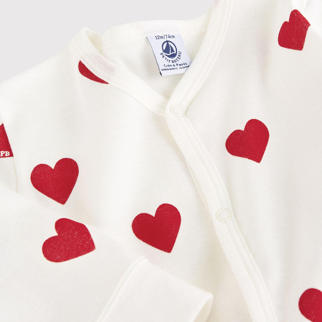 TUTINA PIGIAMA BEBÈ IN COTONE MOTIVO CUORE A00E9 01 PETIT BATEAU 