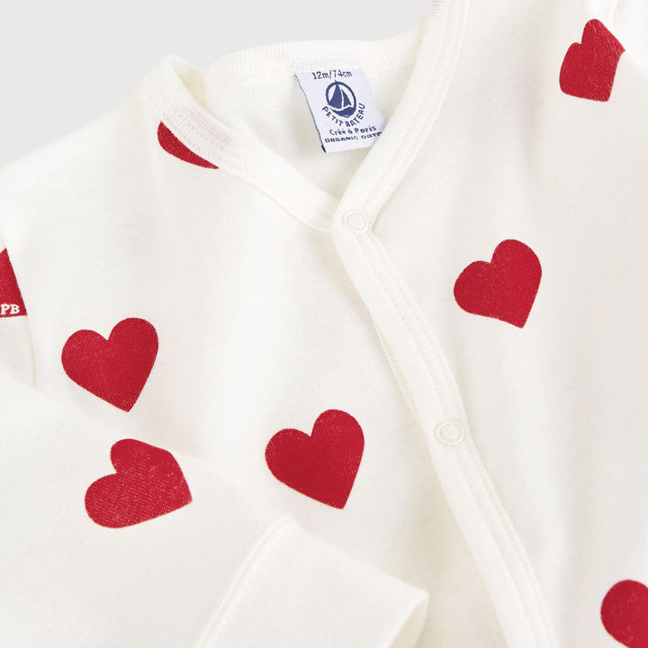 TUTINA PIGIAMA BEBÈ IN COTONE MOTIVO CUORE A00E9 01 PETIT BATEAU 