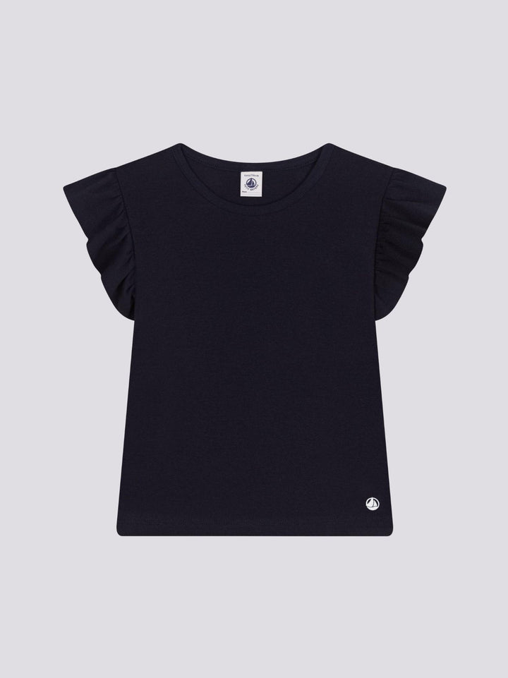 T-SHIRT BAMBINA IN COTONE BLU A09VR 02 PETIT BATEAU 