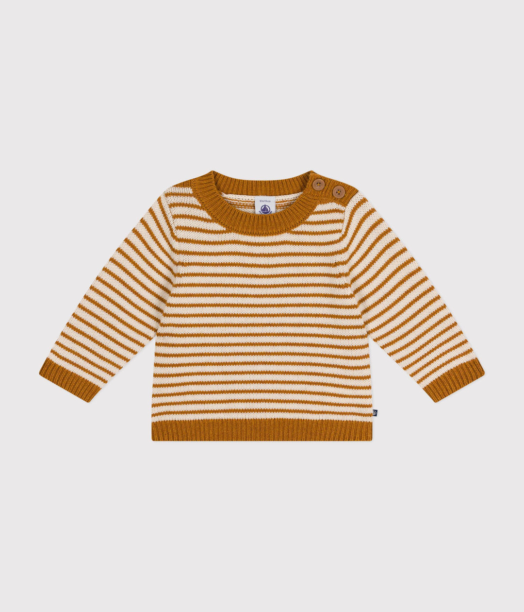 Pullover in maglia di lana e cotone neonato A0B3T 07 PETIT BATEAU 