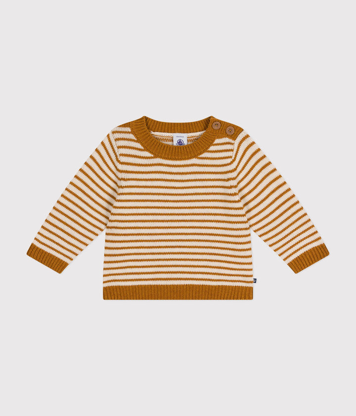 Pullover in maglia di lana e cotone neonato A0B3T 07 PETIT BATEAU 