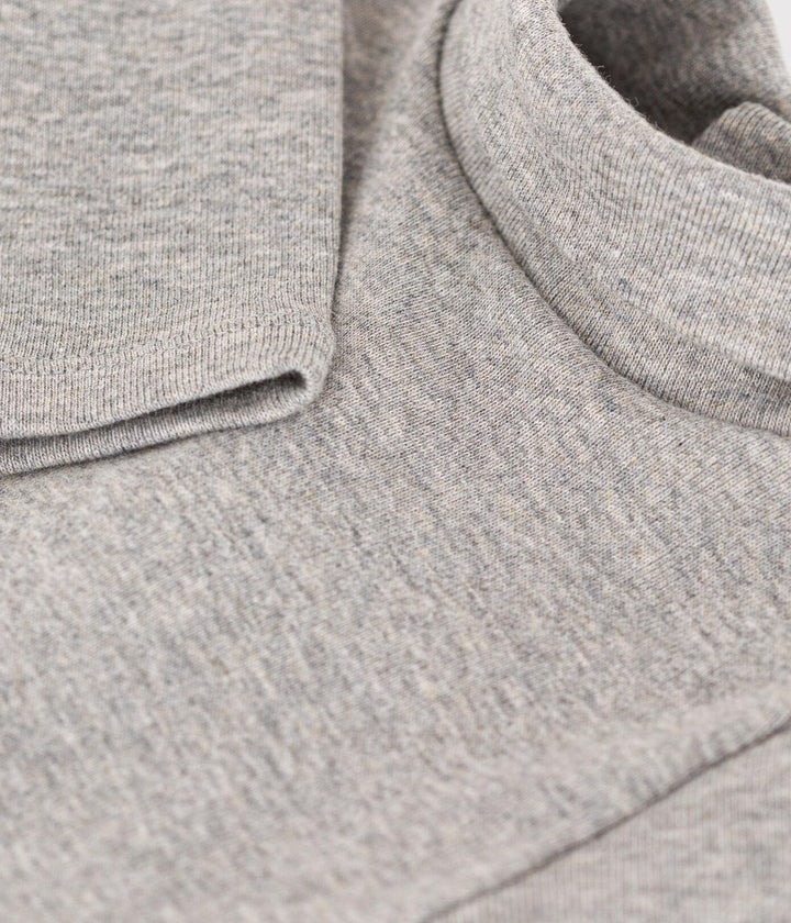 BODY IN COTONE A MANICA LUNGA E COLLO ALTO GRIGIO A08QO 01 PETIT BATEAU 