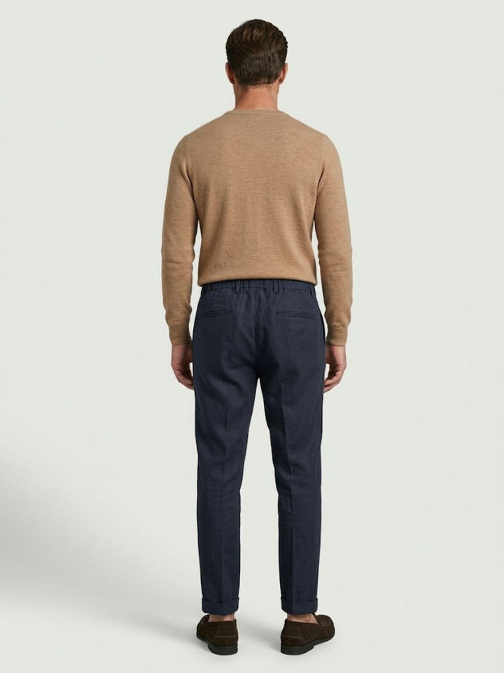 Pantalone in liocell con coulisse navy Y0007M 7000 ANDREA MORANDO 