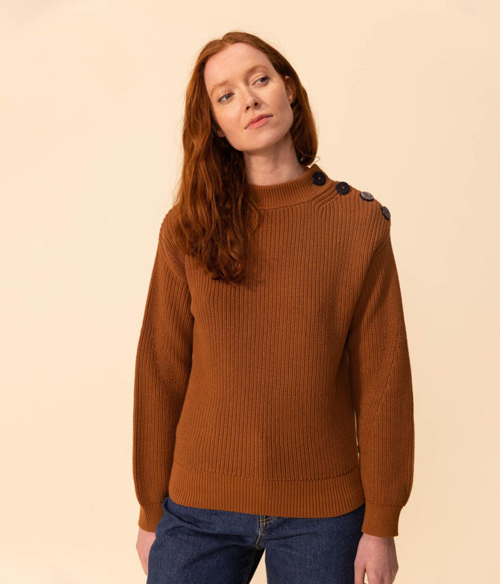 MAGLIONE DONNA IN COTONE A COSTA INGLESE A08A6 01 PETIT BATEAU 