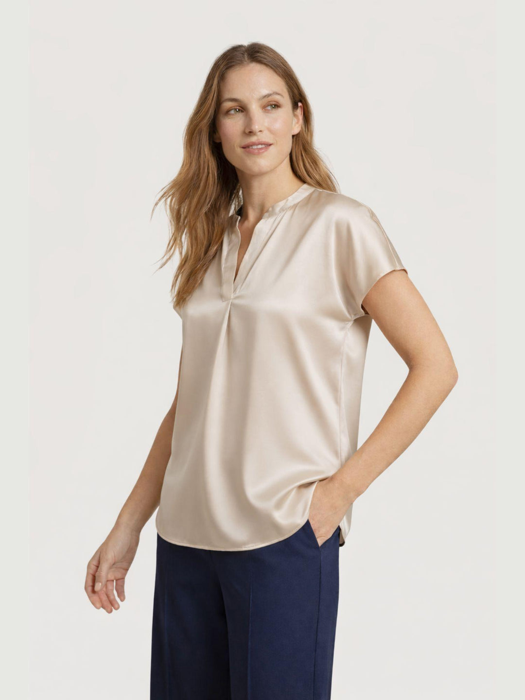 Blusa in raso panna M9237 PANNA ANDREA MORANDO 
