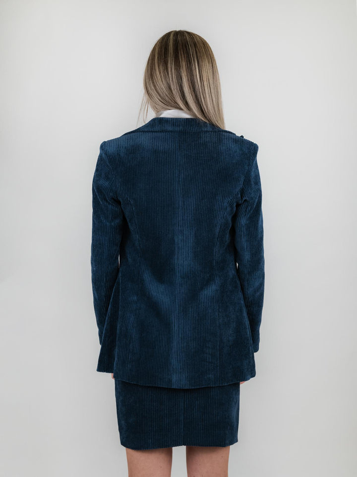 BLAZER VELLUTO BLU A COSTE GIA5455 AVIO ANDREA MORANDO 