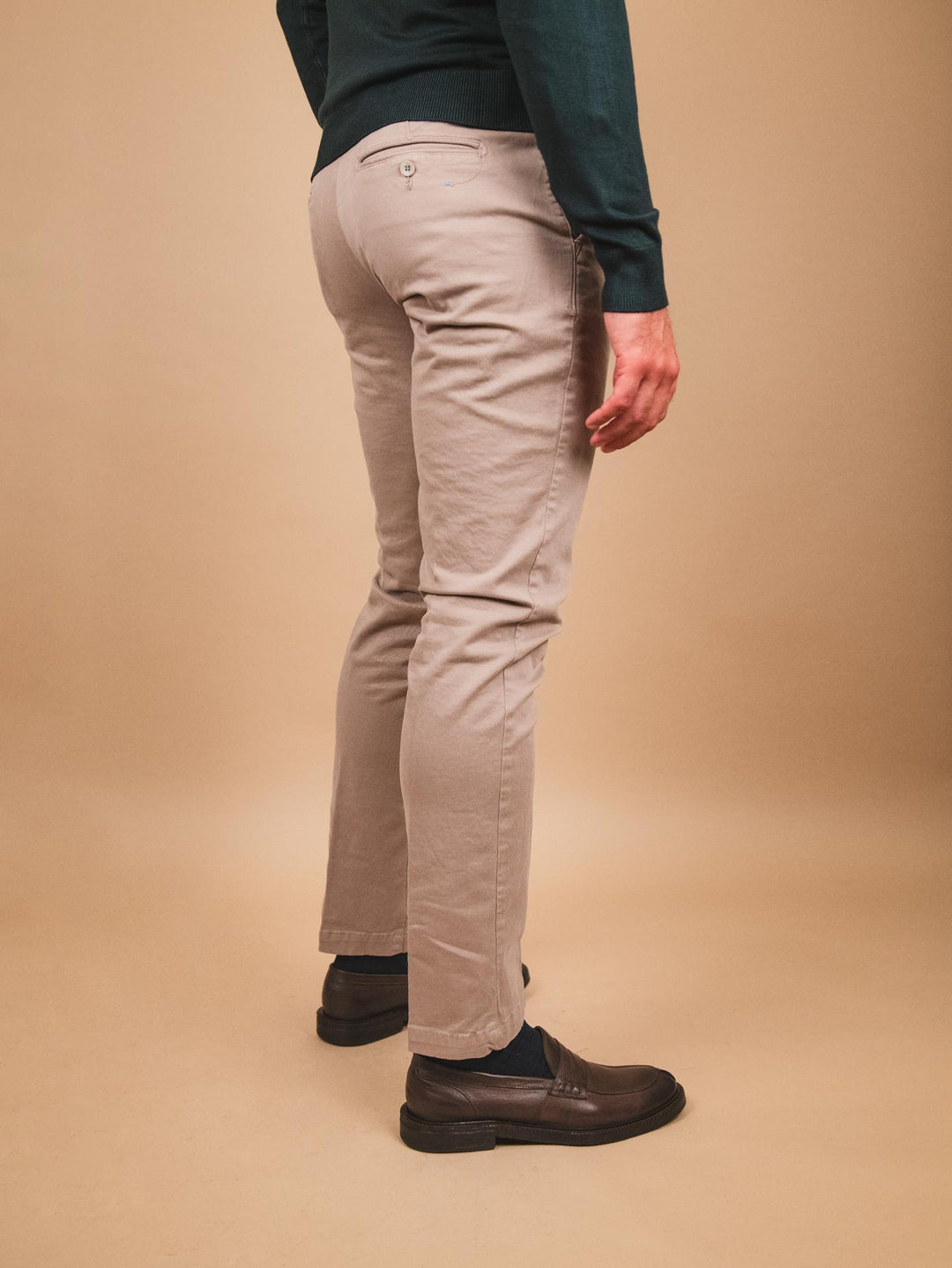 PANTALONE CHINOS IN COTONE LISCIO BEIGE P-KAPS-S12 00043 ANDREA MORANDO 