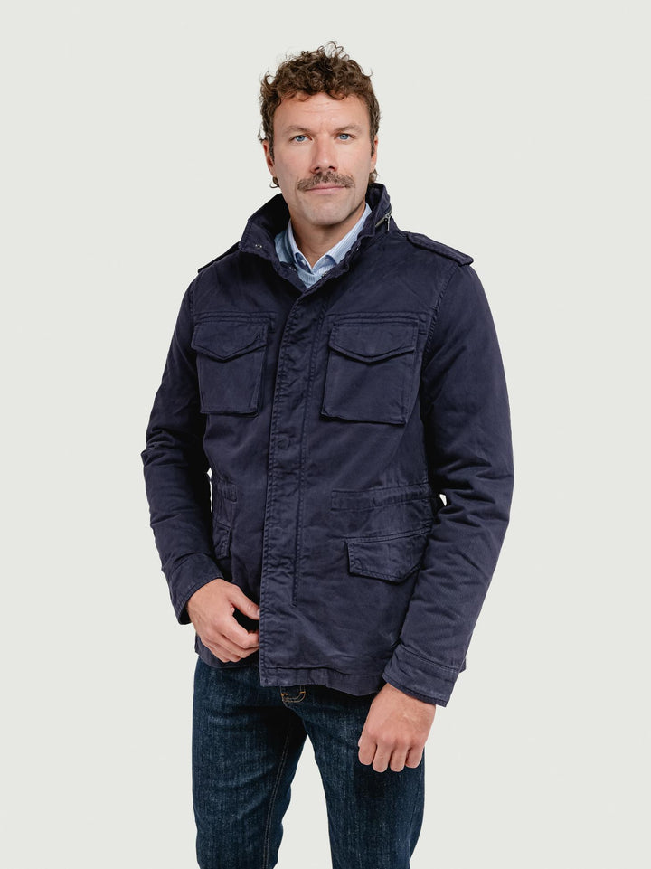 FIELD JACKET IN COTONE CON IMBOTTITURA SEPARABILE BLU NAVY BU26W04JKTWILL 200 ANDREA MORANDO 