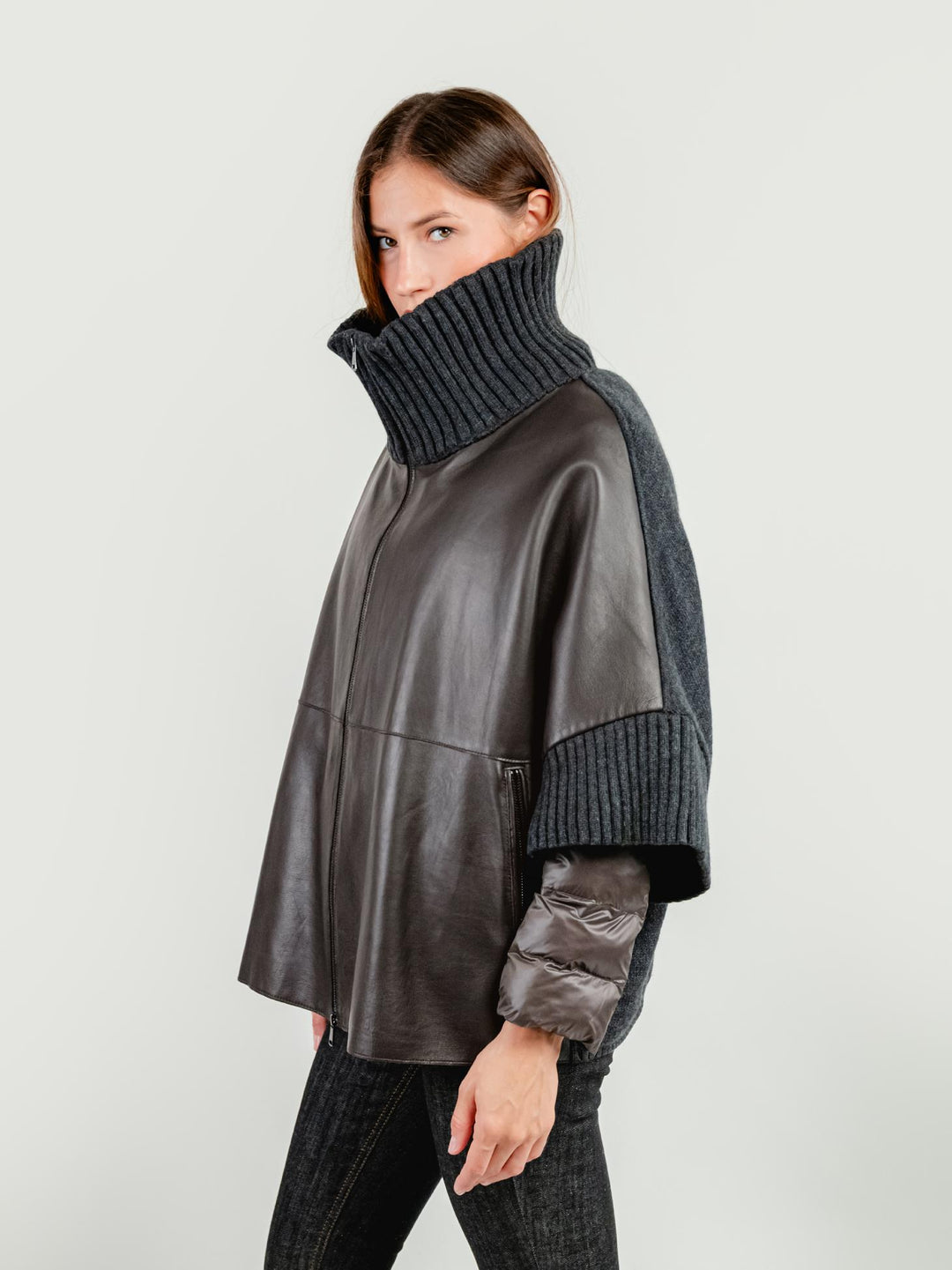 GIACCA MANTELLA LAVINIA CON PIUMINO 3 IN 1 TESTA MORO LAVINIA 618 JACK LEATHER 
