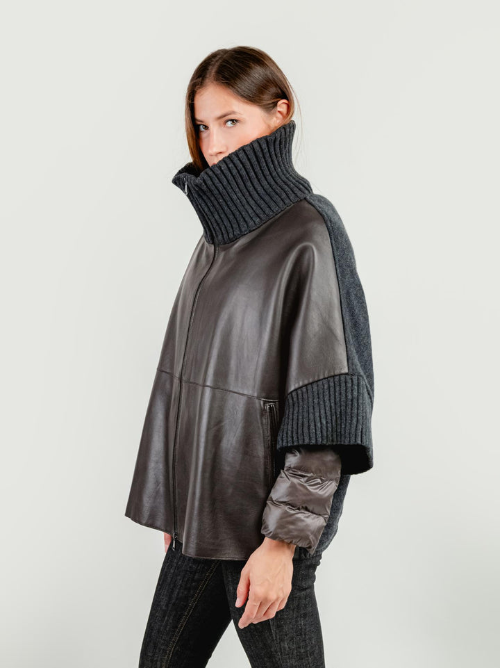 GIACCA MANTELLA LAVINIA CON PIUMINO 3 IN 1 TESTA MORO LAVINIA 618 JACK LEATHER 