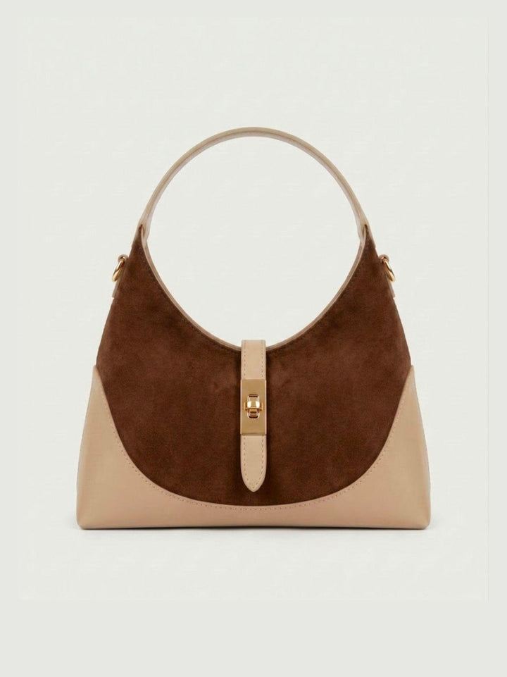 Borsa a spalla Elly in pelle scamosciata testa di moro ELLY TMORO BIMOR 