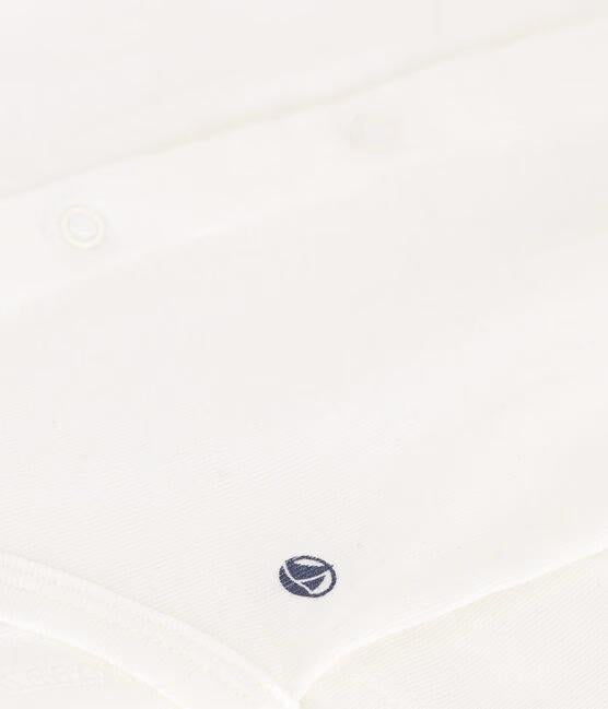 Body bianco in cotone a manica lunga con collaretto A0B71 01 PETIT BATEAU 