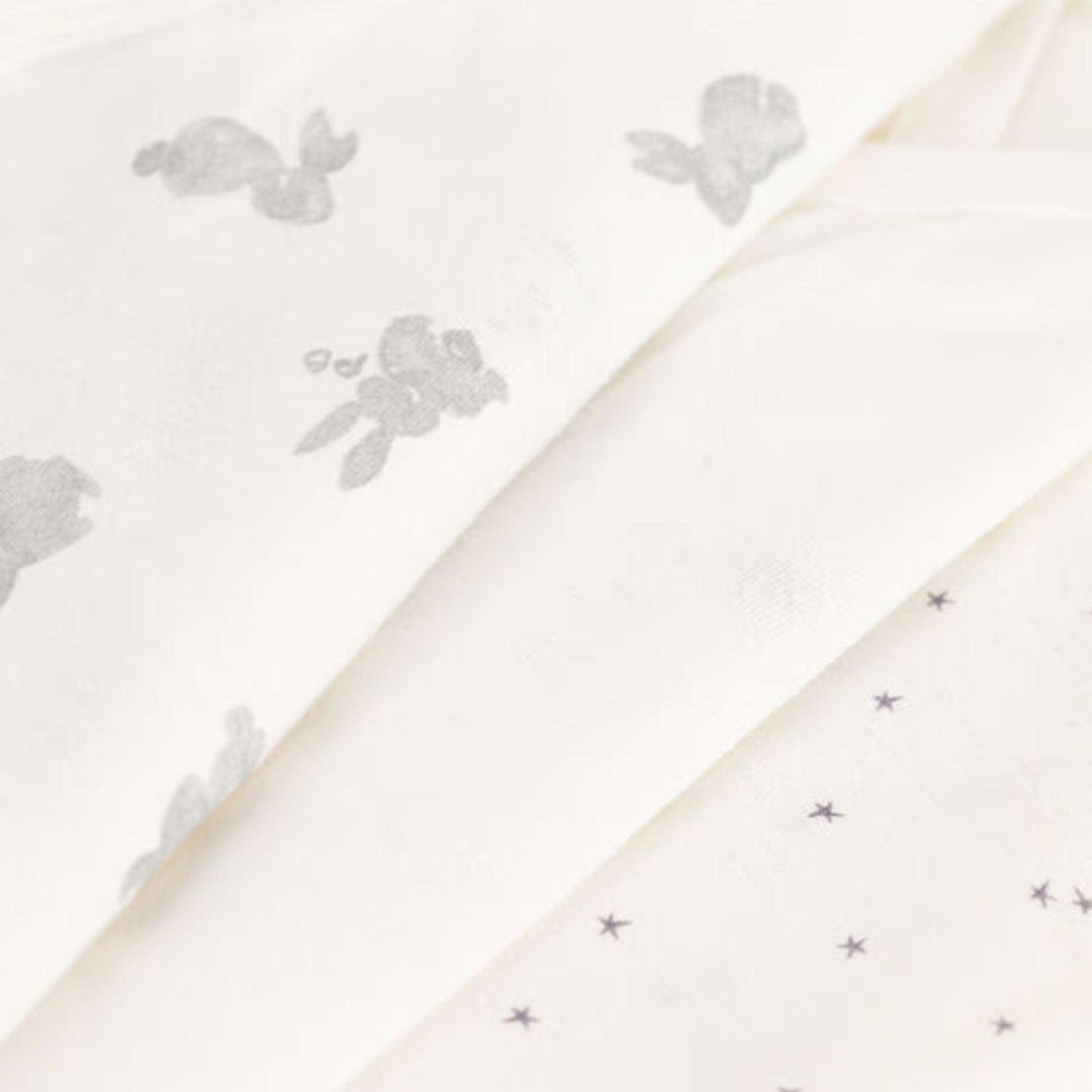 CONFEZIONE DA 3 BODY INCROCIATI CONIGLI IN COTONE A09US 00 PETIT BATEAU 