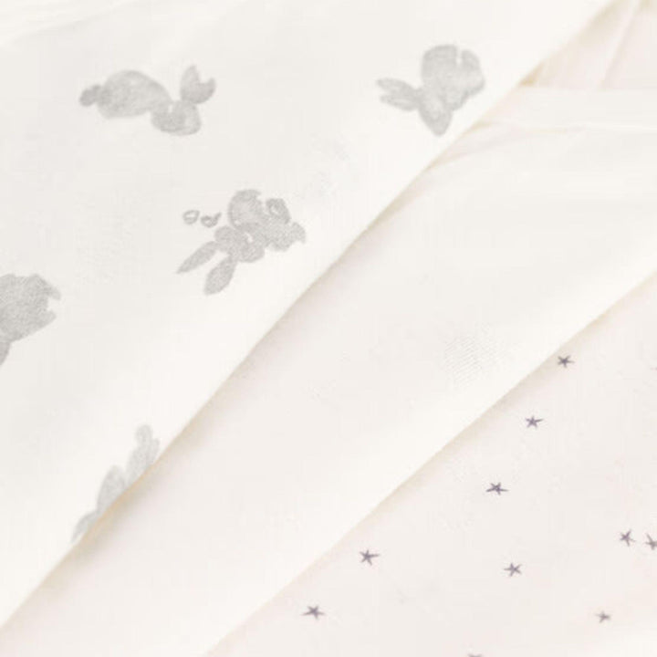 CONFEZIONE DA 3 BODY INCROCIATI CONIGLI IN COTONE A09US 00 PETIT BATEAU 