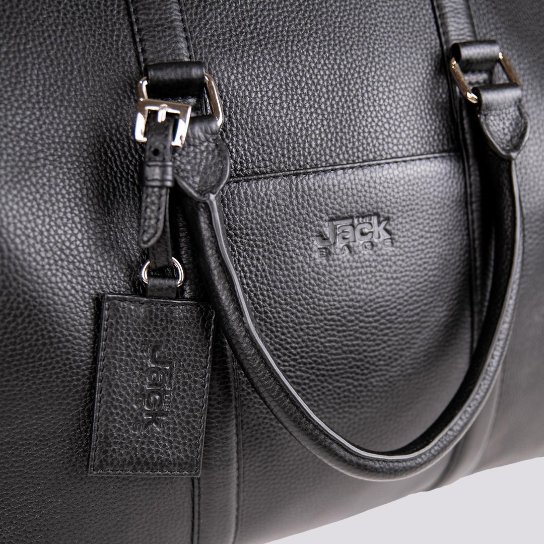 BORSONE DA VIAGGIO IN PELLE MARTELLATA NERA ATLAS ATLA 20 JACK LEATHER 