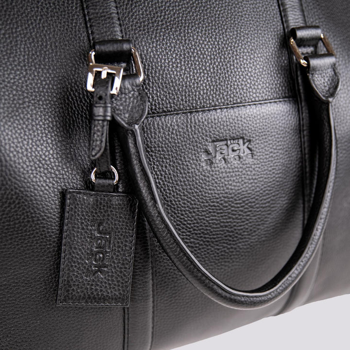 BORSONE DA VIAGGIO IN PELLE MARTELLATA NERA ATLAS ATLA 20 JACK LEATHER 