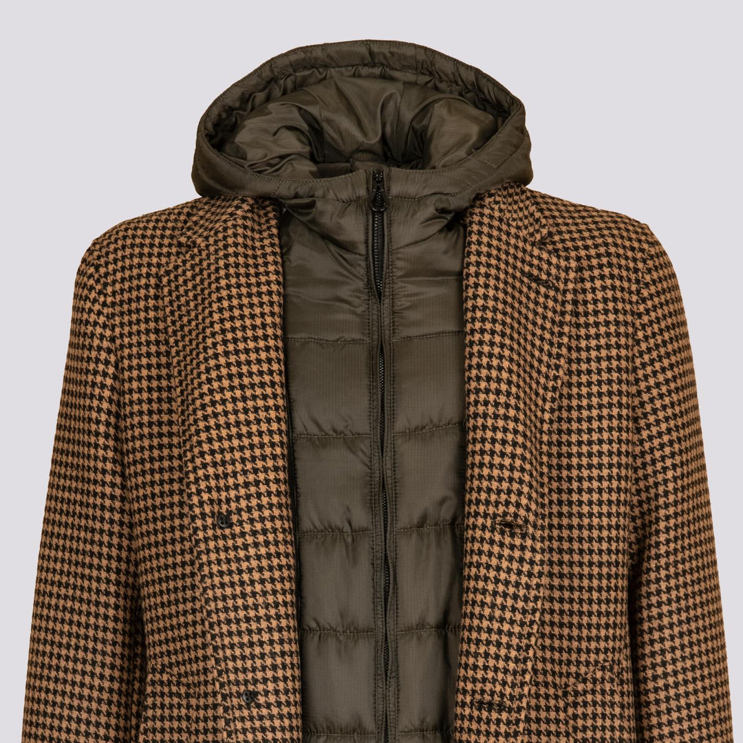 CAPPOTTO MISTO CASHMERE PIED DE POULE INTERNO TRAPUNTATO GERALDO PDP CNER PALTÒ 