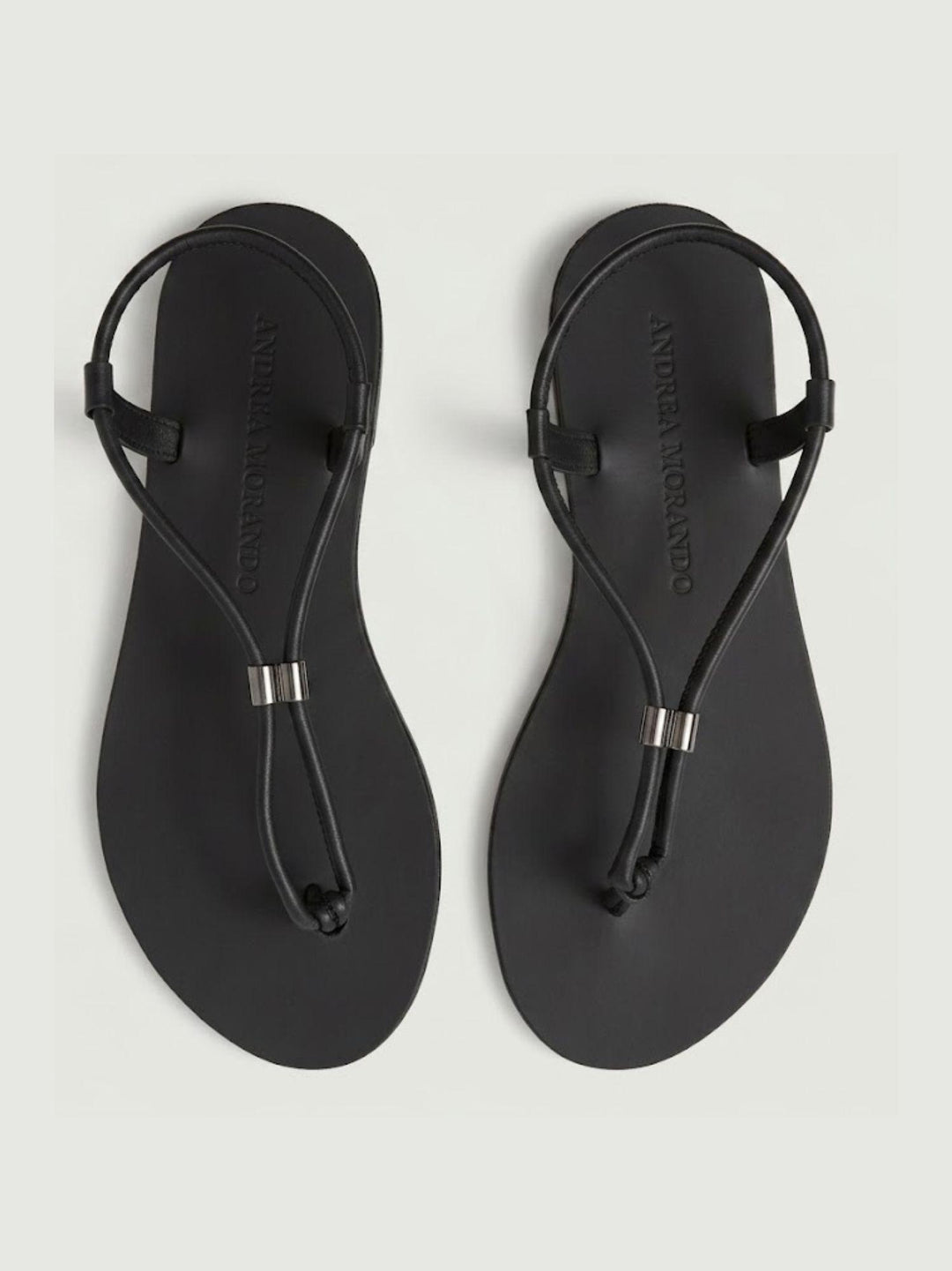 Sandalo infradito nero con nodo decorativo 53G BLACK ANDREA MORANDO 