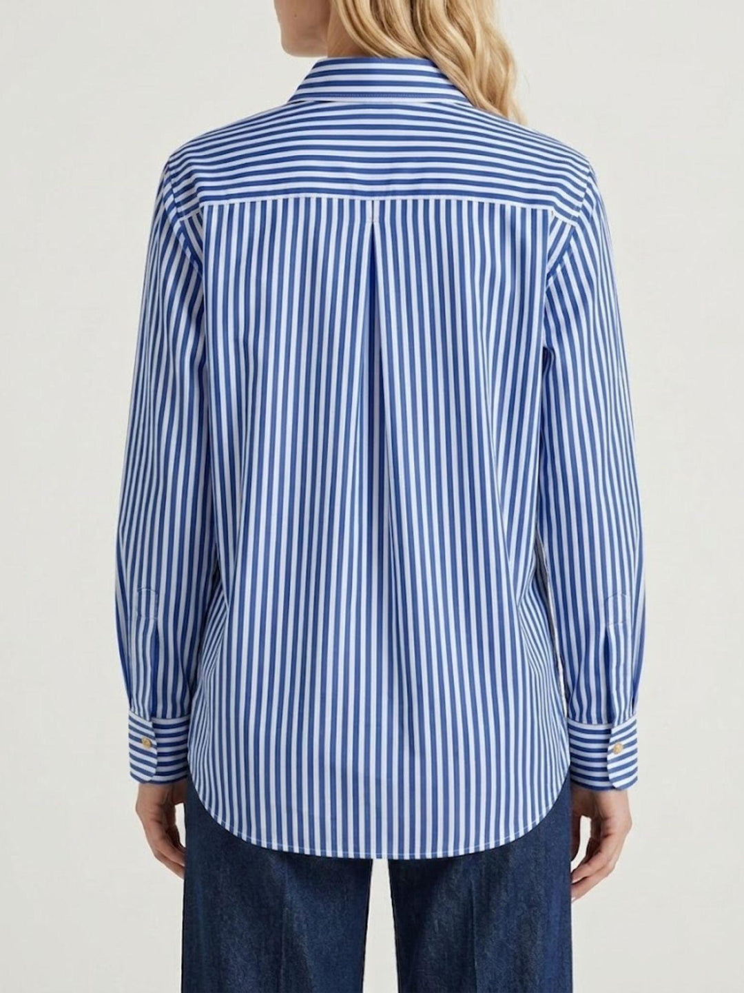Camicia in cotone a righe blu e bianche 26623/3 AZZURRA ANDREA MORANDO 