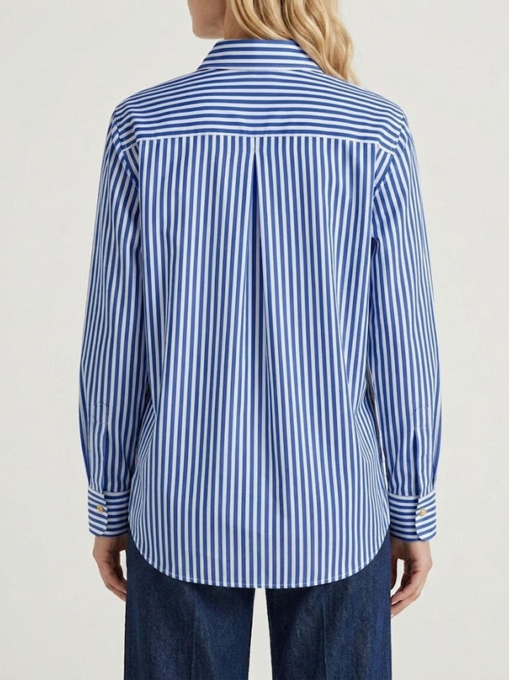 Camicia in cotone a righe blu e bianche 26623/3 AZZURRA ANDREA MORANDO 