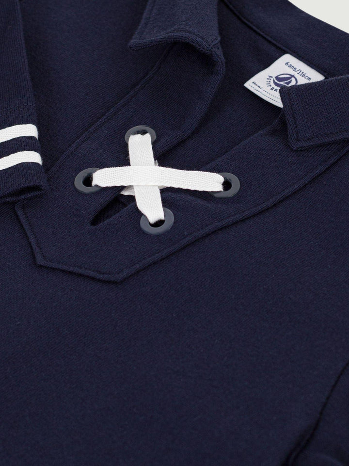 Vestito blu svasato in cotone A0EZR 01 PETIT BATEAU 