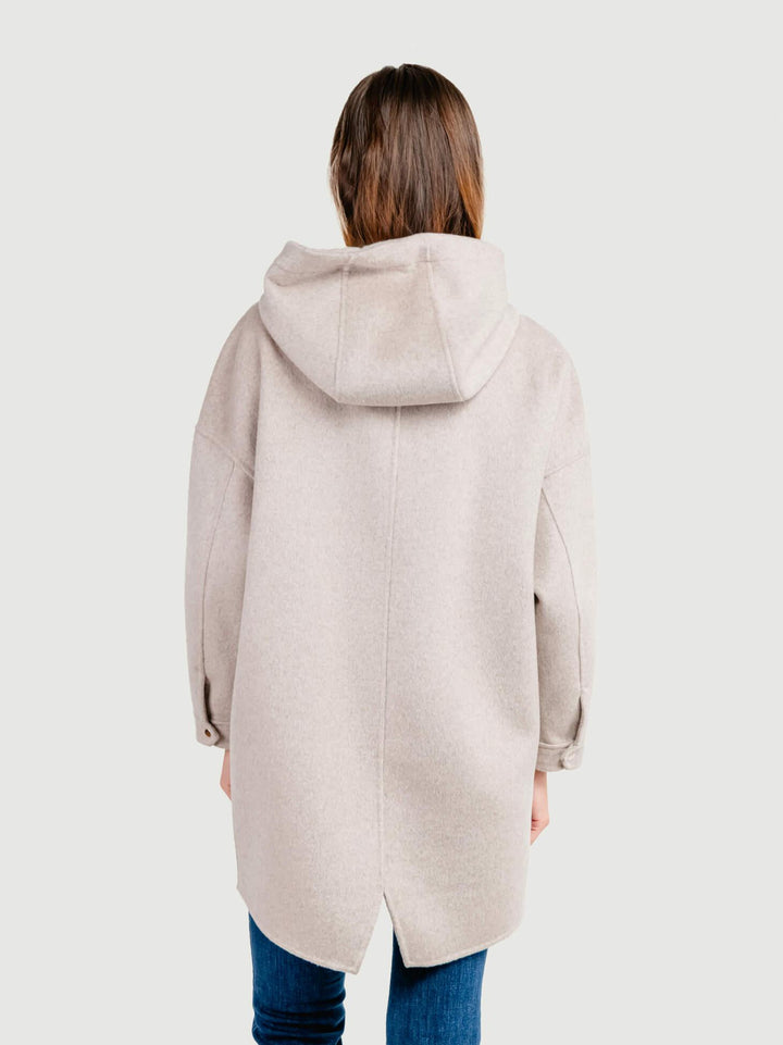 CAPPOTTO PARKA MICHELLE IN LANA BEIGE MICHELLE BEIGE ANDREA MORANDO 