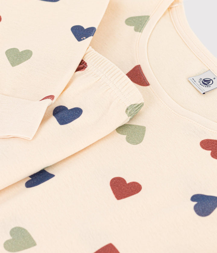 PIGIAMA MOTIVO A CUORE DONNA IN COTONE A09TK 01 PETIT BATEAU 