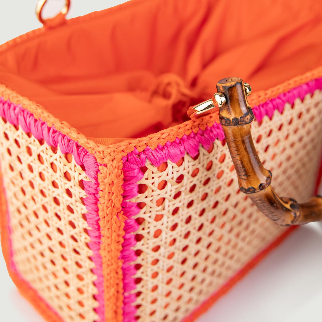 SHOPPER in RAFIA NATURALE FUCSIA 4768 FUCSIA CATERINA BERTINI 