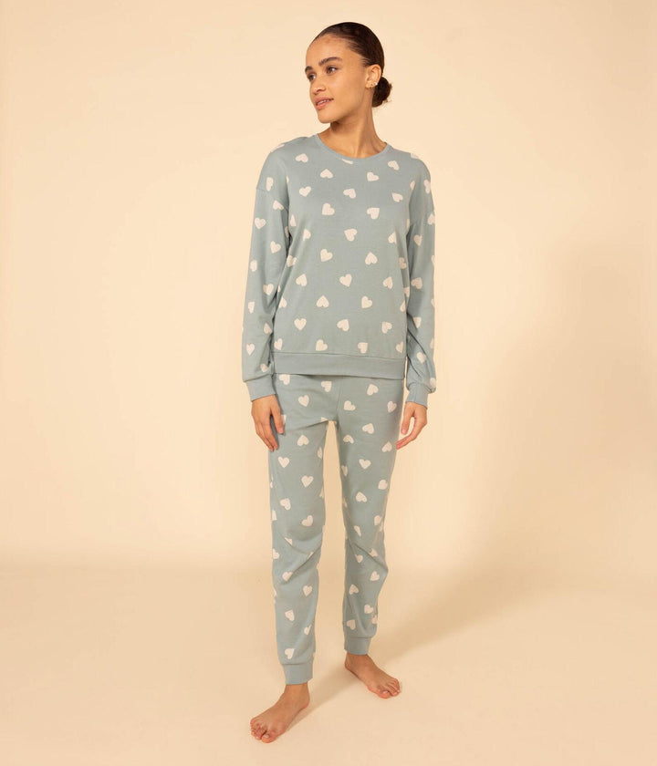 PIGIAMA A CUORI DONNA IN COTONE A0812 01 PETIT BATEAU 