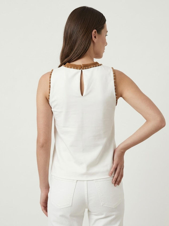 Top smanicato Arcipelago bianco RO119 BMT ROSANNA OCAMPO 
