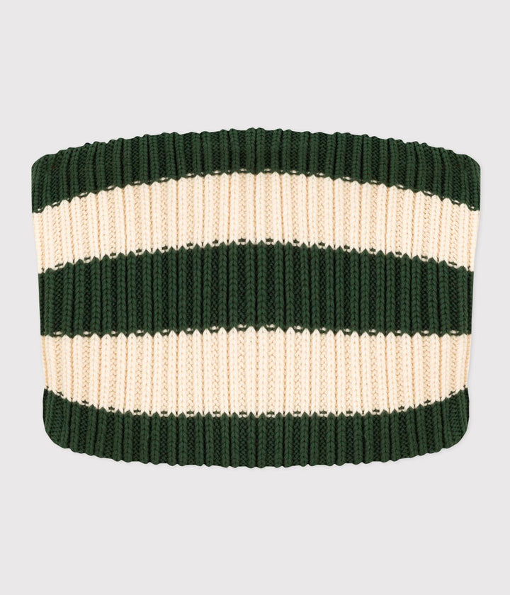 SNOOD IN MAGLIA A RIGHE CON FODERA IN PILE A08DX 01 PETIT BATEAU 