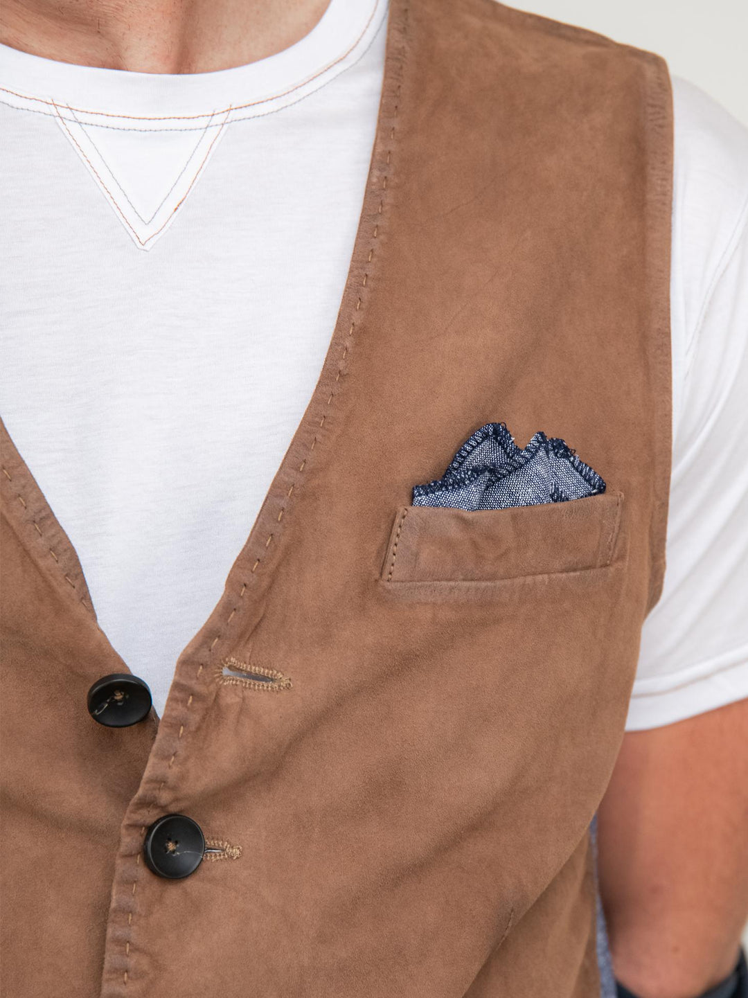 GILET IN PELLE COLOR SABBIA LORRY 87 JACK LEATHER 