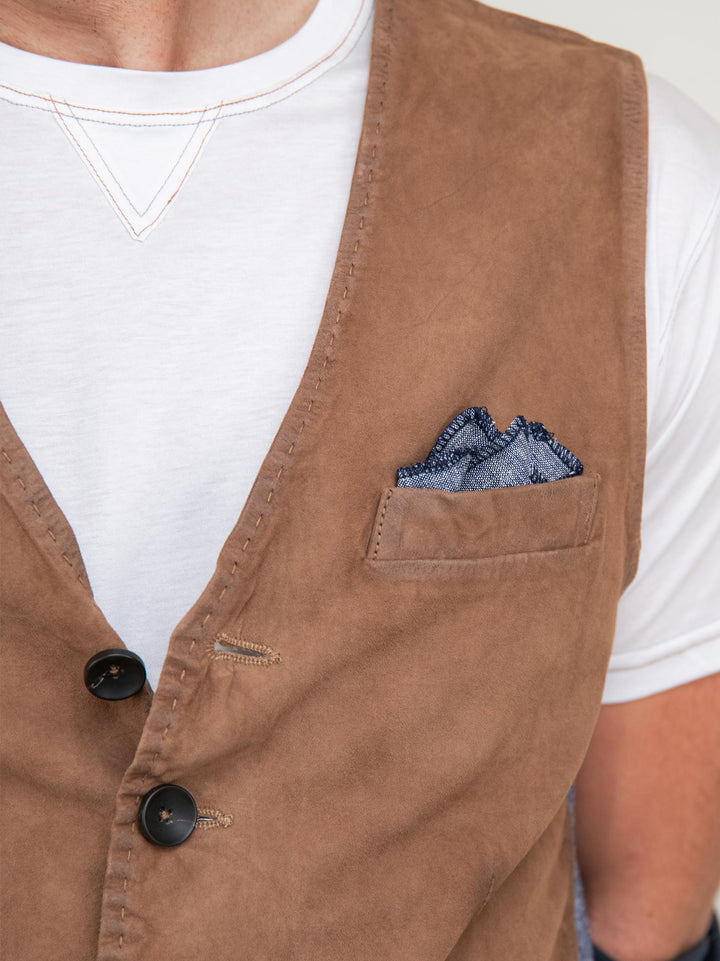 GILET IN PELLE COLOR SABBIA LORRY 87 JACK LEATHER 