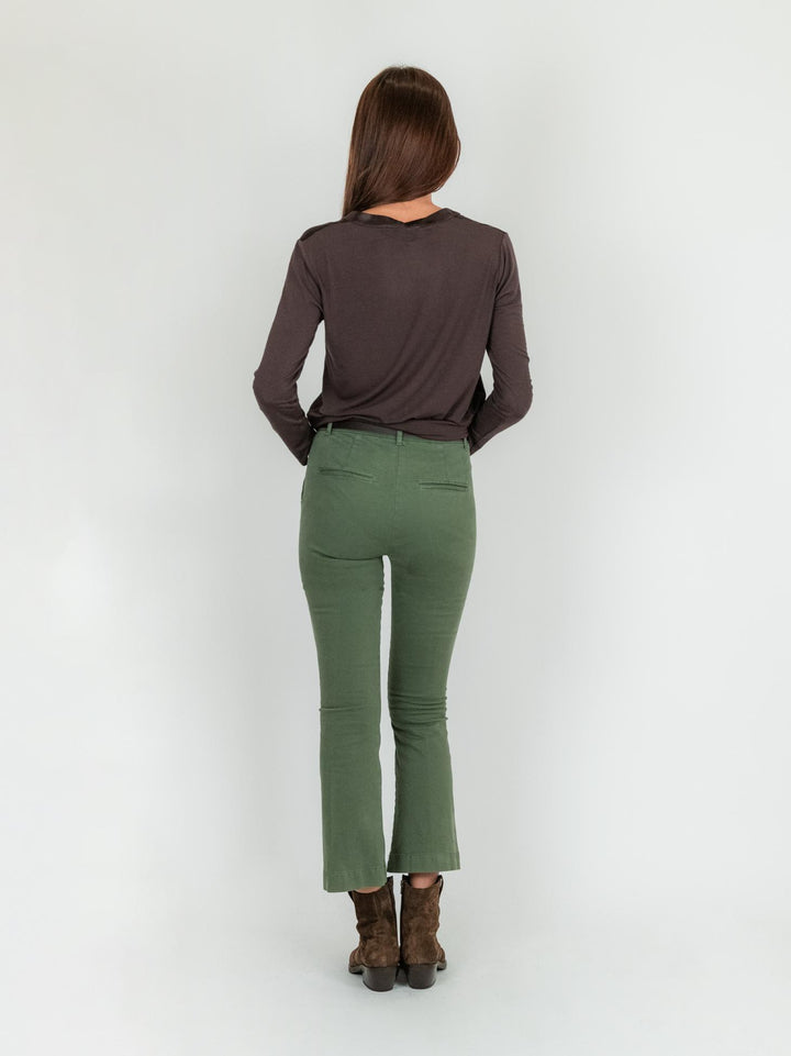 PANTALONE A TROMBETTA in cotone color verde salvia 824JA SALVIA ANDREA MORANDO 
