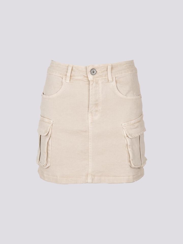 Mini gonna cargo in cotone panna 1396 BEIGE ANDREA MORANDO 