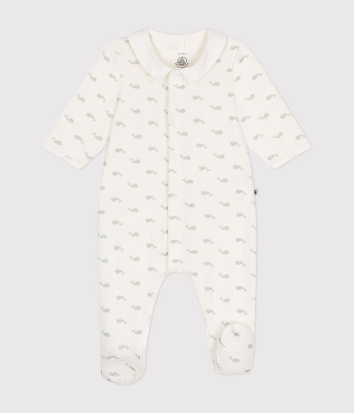Pigiama neonato in velluto balene A0ATM 01 PETIT BATEAU 
