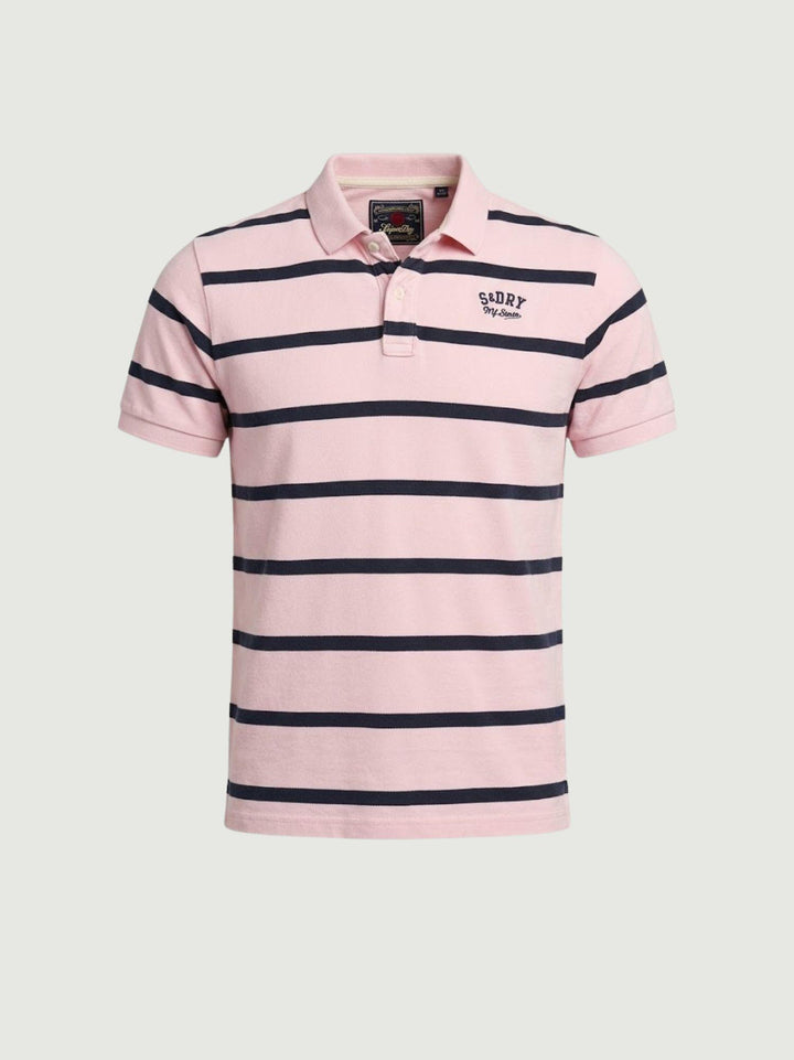 Polo in jersey a righe vintage pink M1110464A K1E SUPERDRY 