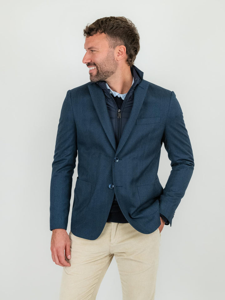 BLAZER BLU MICRO SPIGA CON PETTORINA NOA 22 ANDREA MORANDO 