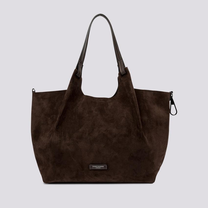 Borsa a spalla Dua in suede cioccolato BS 9780 CM-PL 166 GIANNI CHIARINI 