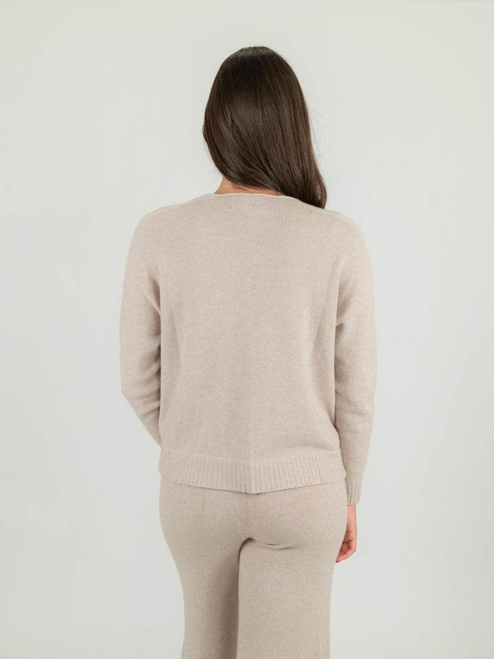 CARDIGAN CORTO IN MAGLIA BEIGE 0270/143 0082 BIMOR 