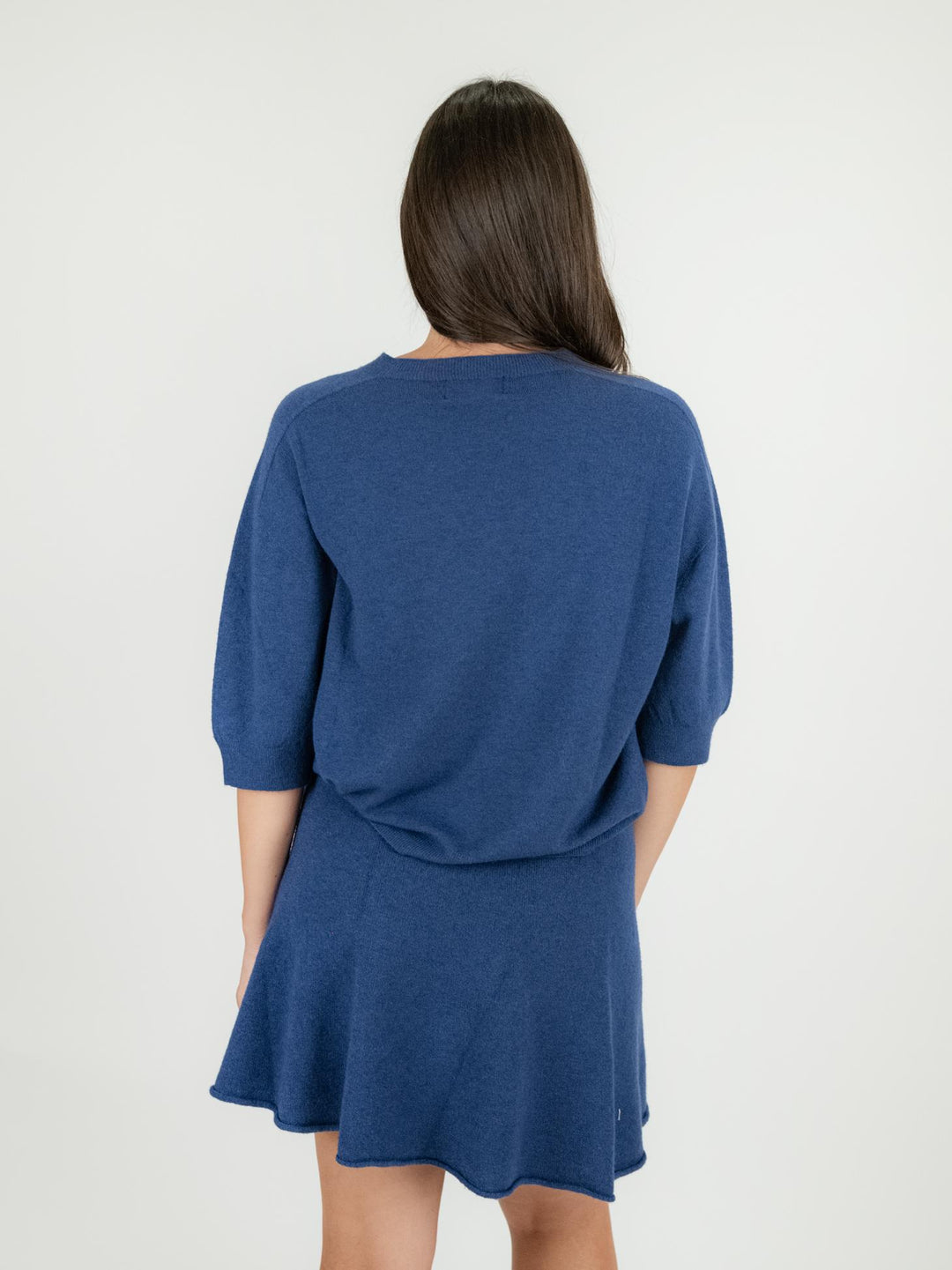 MAGLIA CON MANICHE A 3/4 BLU 0520/104 1073 BIMOR 