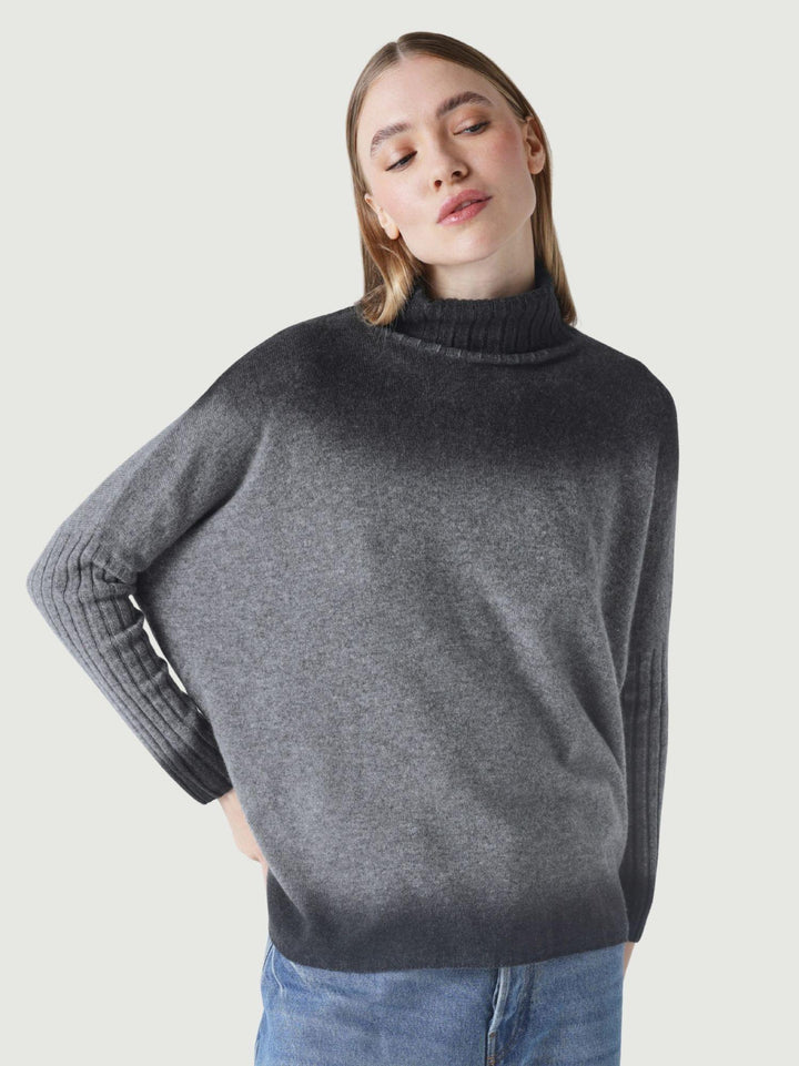MAGLIA PONCHO CLARISSA GRIGIO SFUMATO CLARISSA DK HTR GREY ABSOLUT CASHMERE 