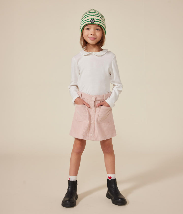 T-shirt maniche lunghe in cotone bambina A05FX 02 PETIT BATEAU 