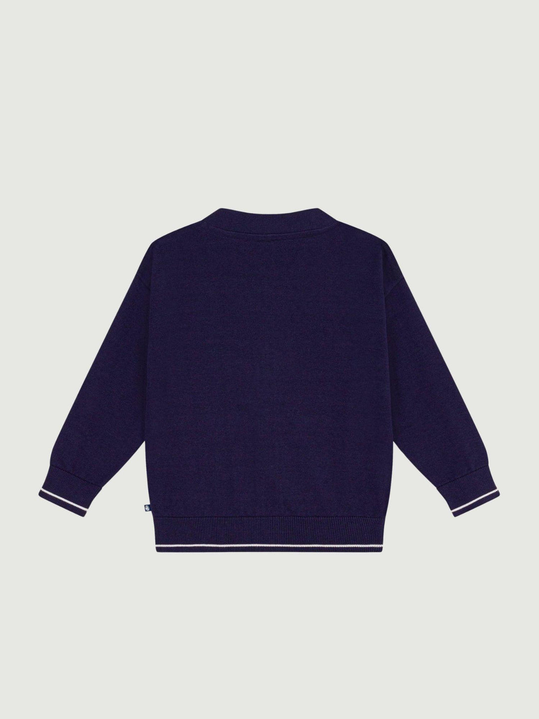 Cardigan scollo a V in cotone blu A0F0E 01 PETIT BATEAU 