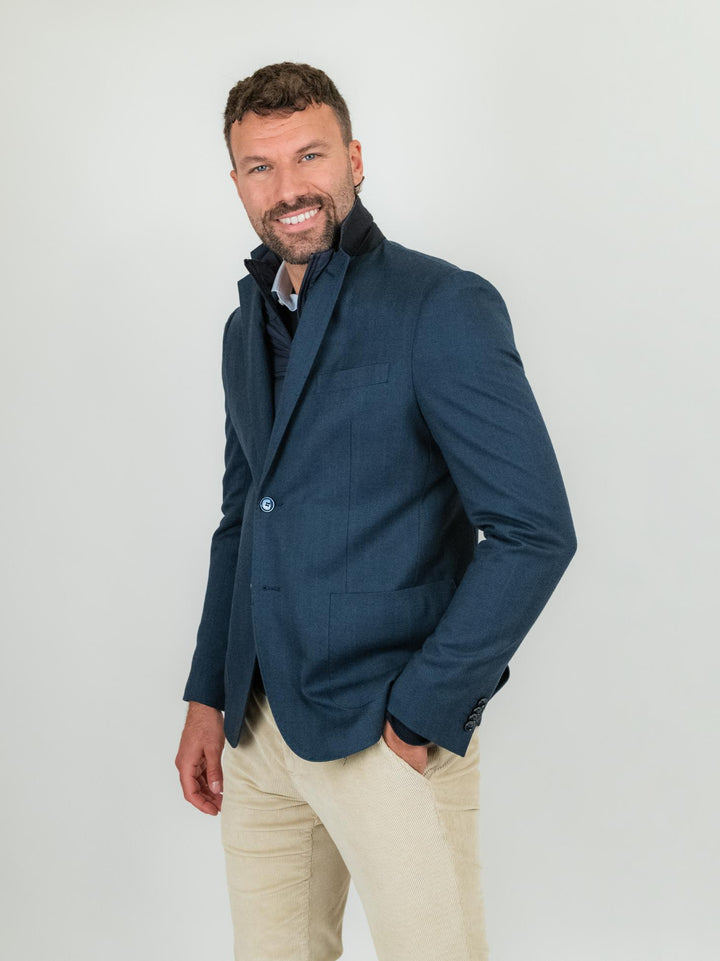 BLAZER BLU MICRO SPIGA CON PETTORINA NOA 22 ANDREA MORANDO 