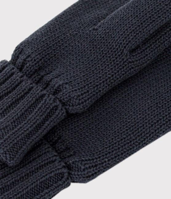 Muffole blu in maglia con fodera in pile A0B0S 04 PETIT BATEAU 
