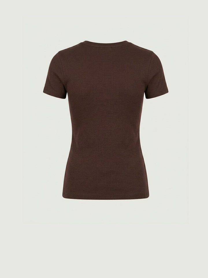 T-shirt girocollo in cotone moro 8157 MORO ANDREA MORANDO 